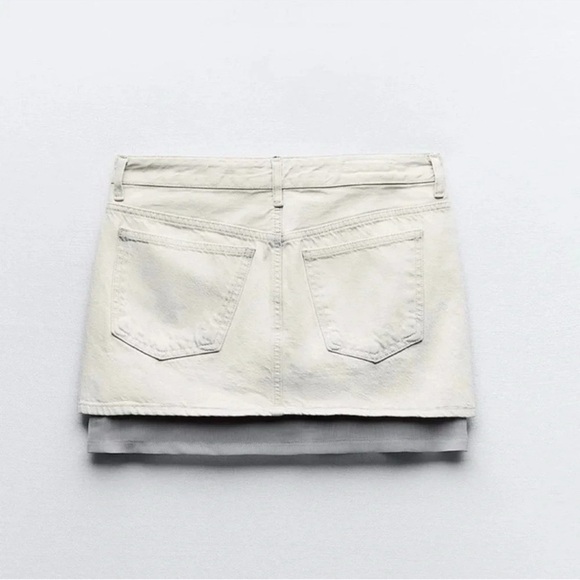 ZARA DENIM MINI SKIRT - Picture 8 of 10